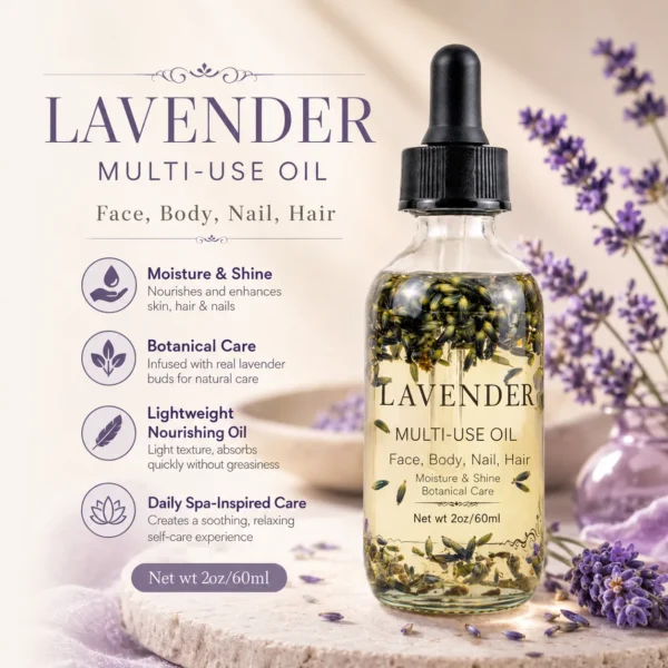 Lavender Multi-Use Oil for Face Body Nail Hair – OEM/ODM Custom Formula