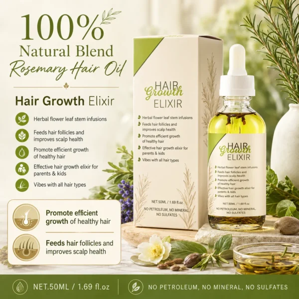 Rosemary Hair Growth Elixir & Natural Batana Oil Set for Scalp Brows Beard – OEM/ODM Custom Formula