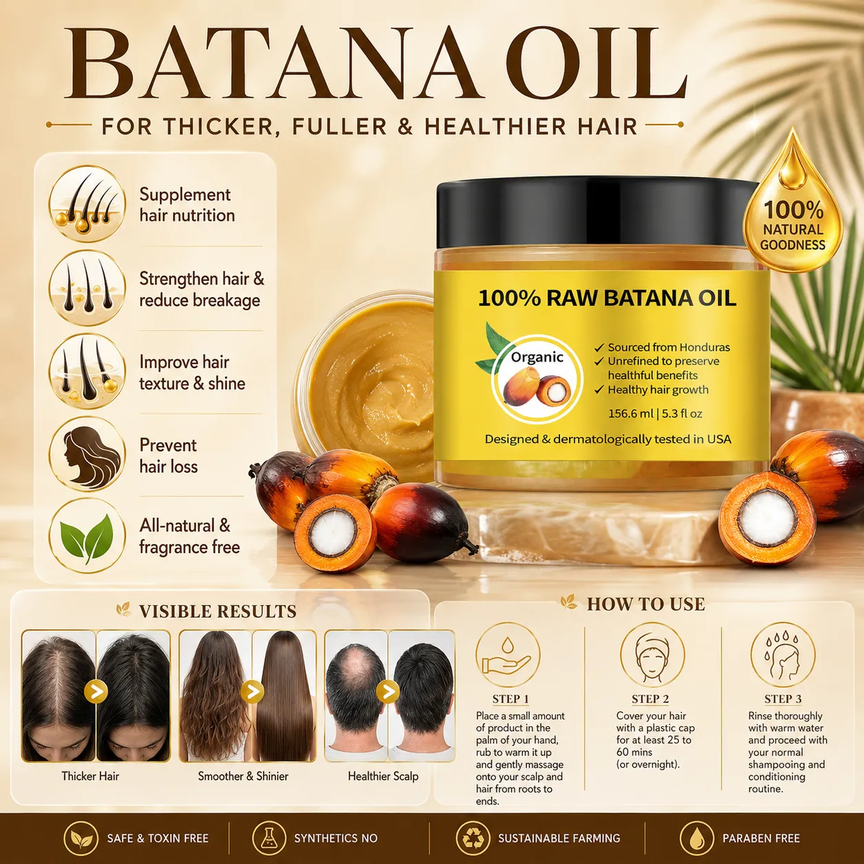 100% Raw Batana Oil Hair Treatment