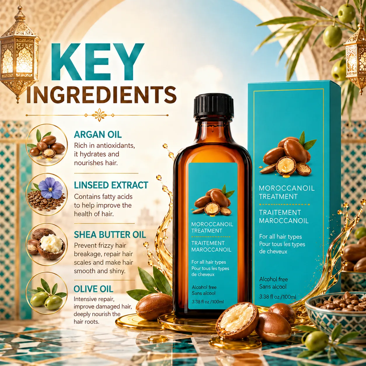 Moroccan Argan Oil Hair Treatment – OEM/ODM Custom Formula