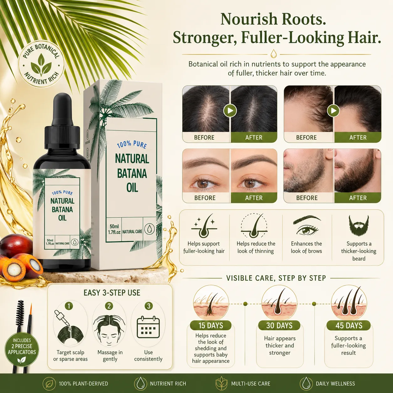 Rosemary Hair Growth Elixir & Natural Batana Oil Set for Scalp Brows Beard – OEM/ODM Custom Formula