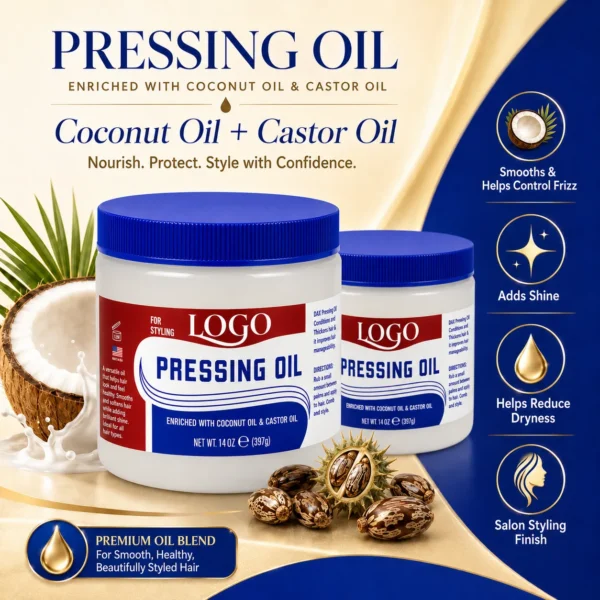 Coconut & Castor Oil Pressing Oil Hair Styling Cream for Smooth Sleek Shine – OEM/ODM Custom Formula