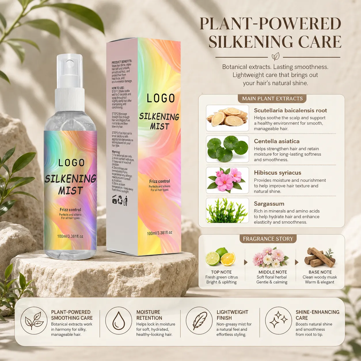 Private Label Silkening Mist Hair Spray 100ml