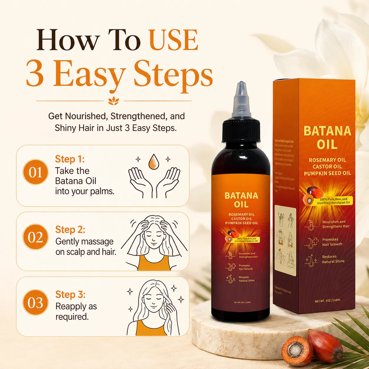Batana Oil with Rosemary Castor & Pumpkin Seed Oil