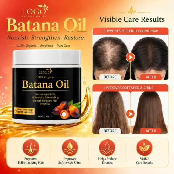 Private Label Batana Oil Hair Butter Treatment Balm for Dry & Damaged Hair – 100g / 3.4 fl oz