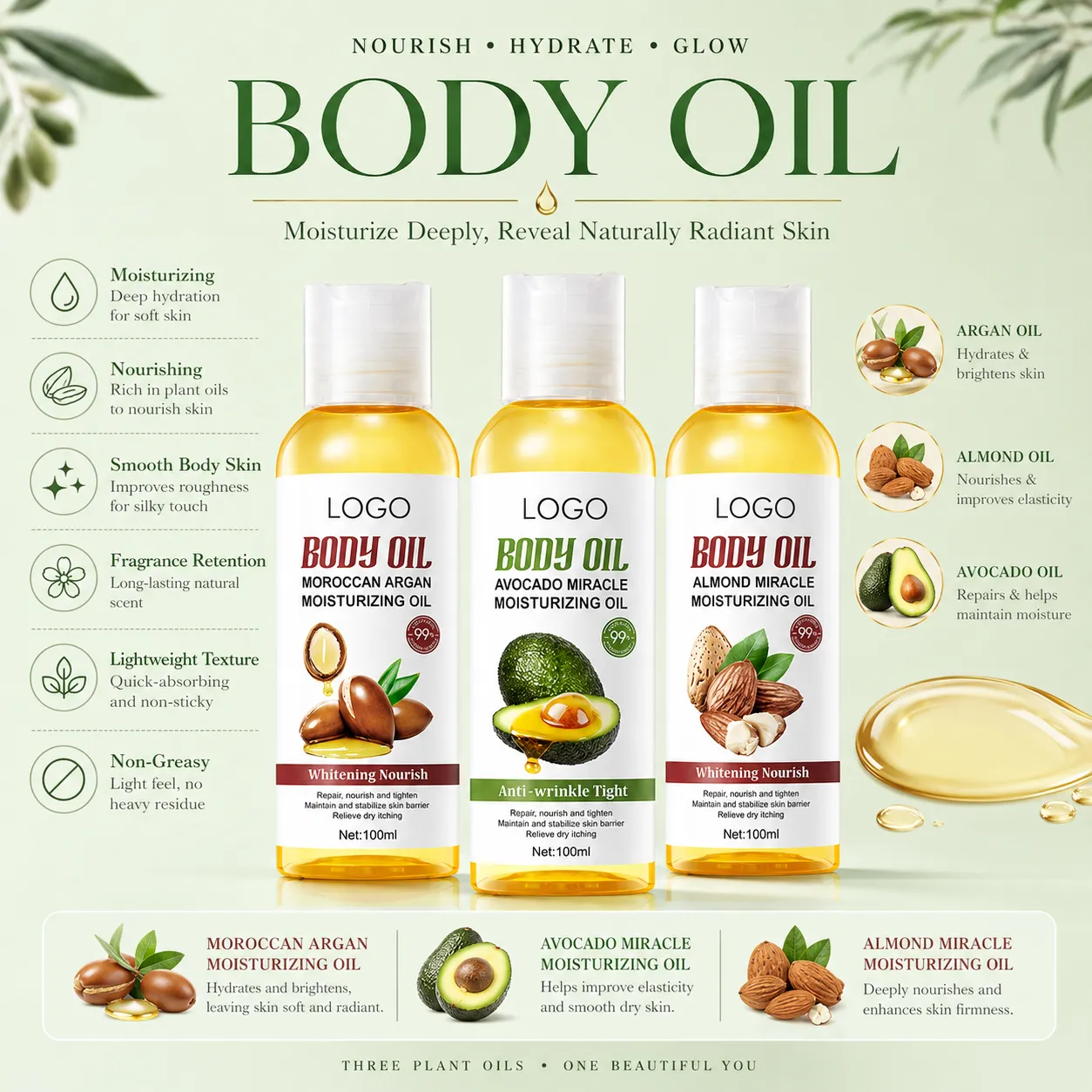 Private Label Moisturizing Body Oil 100ml