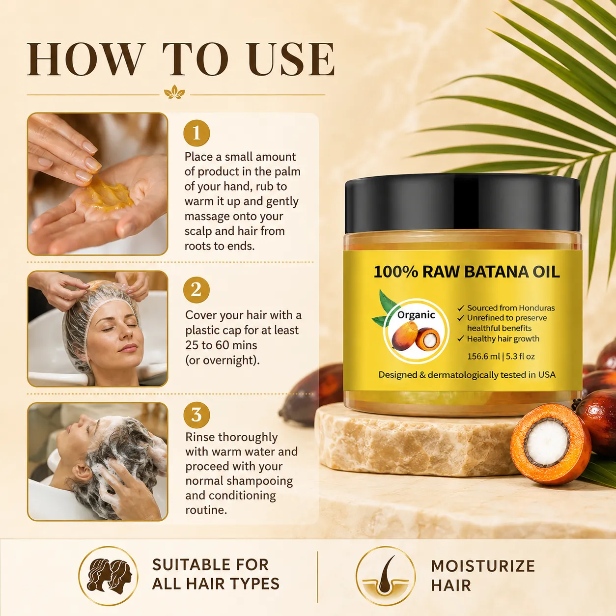 100% Raw Batana Oil Hair Treatment