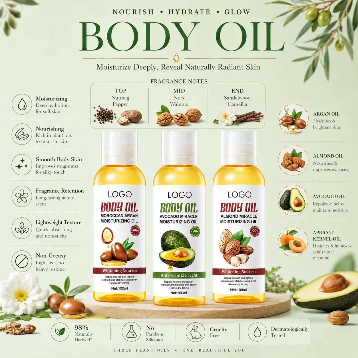 Private Label Moisturizing Body Oil 100ml