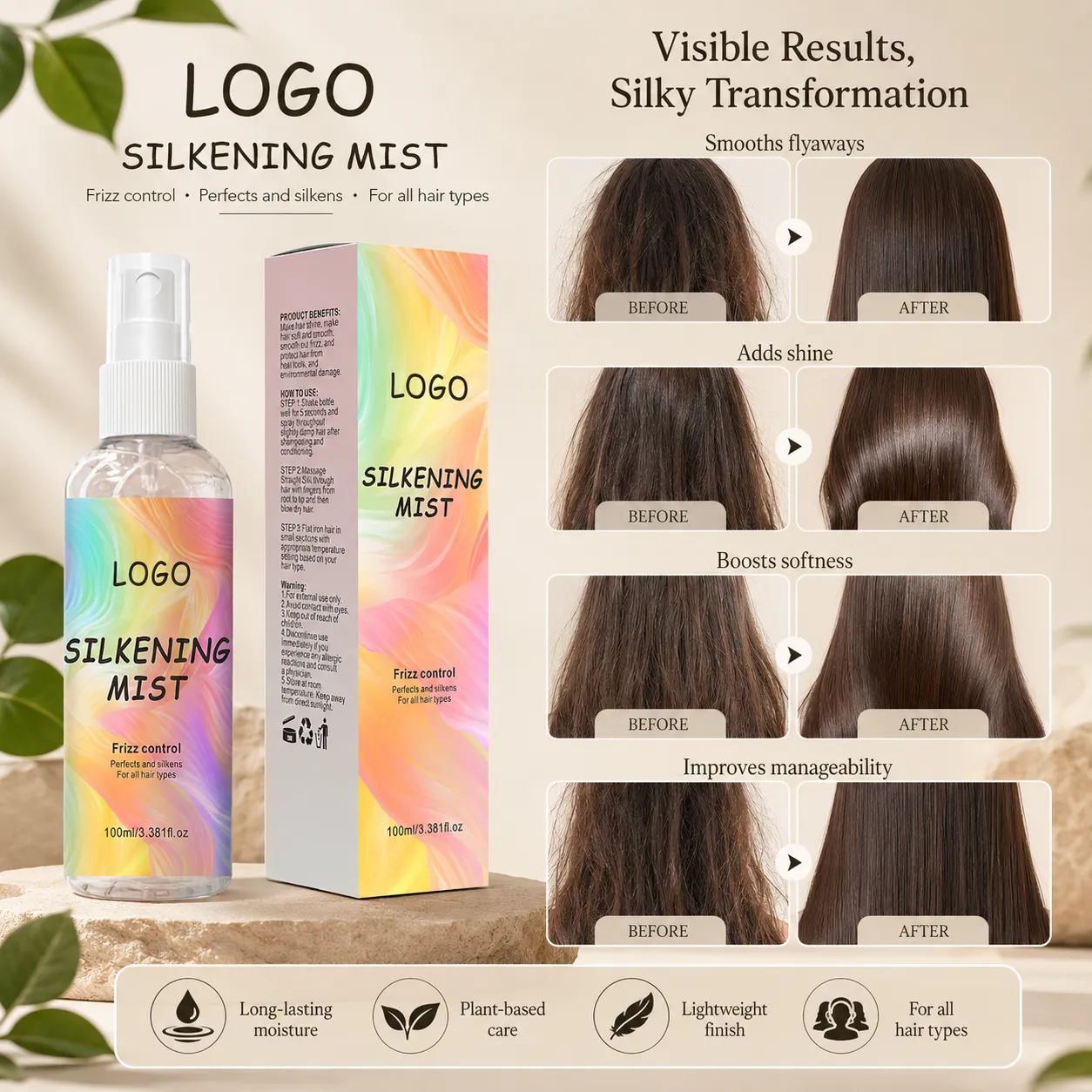 Private Label Silkening Mist Hair Spray 100ml