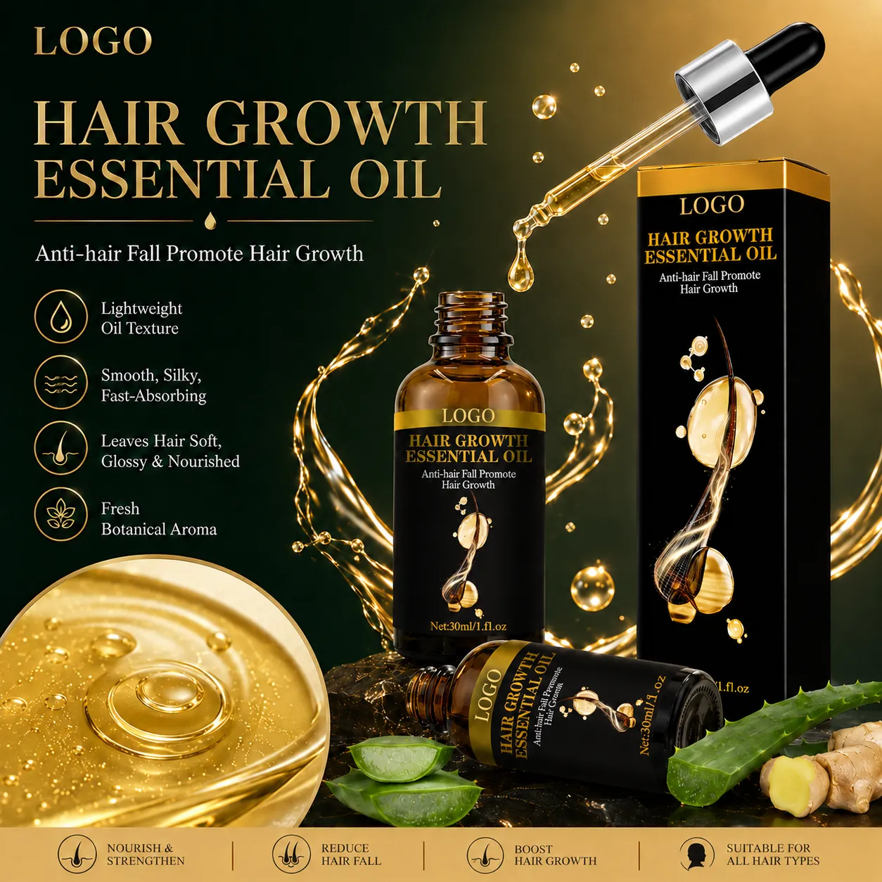 Private Label Hair Growth Essential Oil 30ml