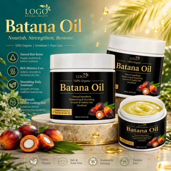 Private Label Batana Oil Hair Butter Treatment Balm for Dry & Damaged Hair – 100g / 3.4 fl oz