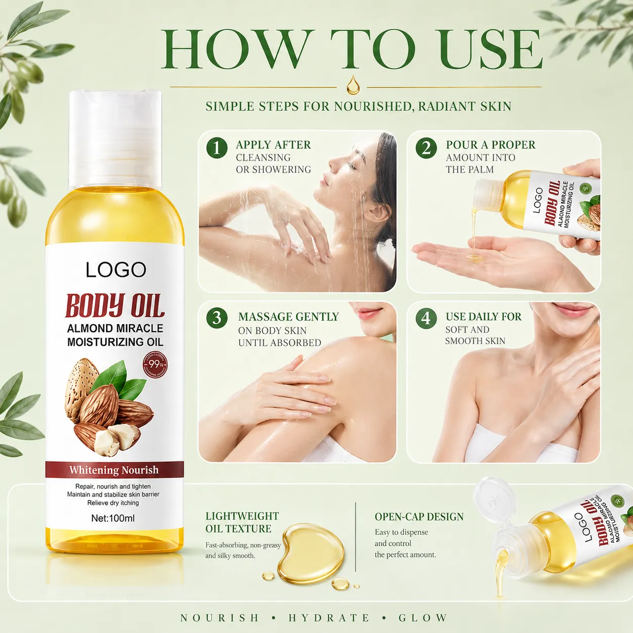 Private Label Moisturizing Body Oil 100ml