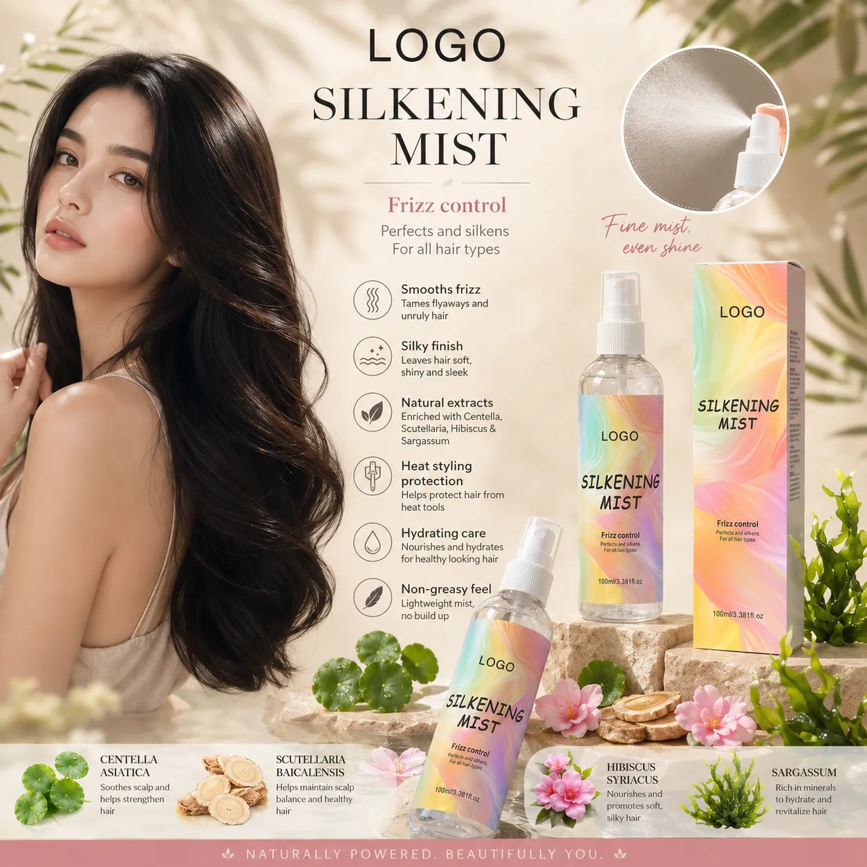 Private Label Silkening Mist Hair Spray 100ml