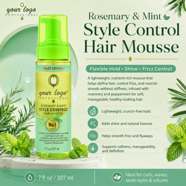Rosemary Mint Style Control Hair Mousse
