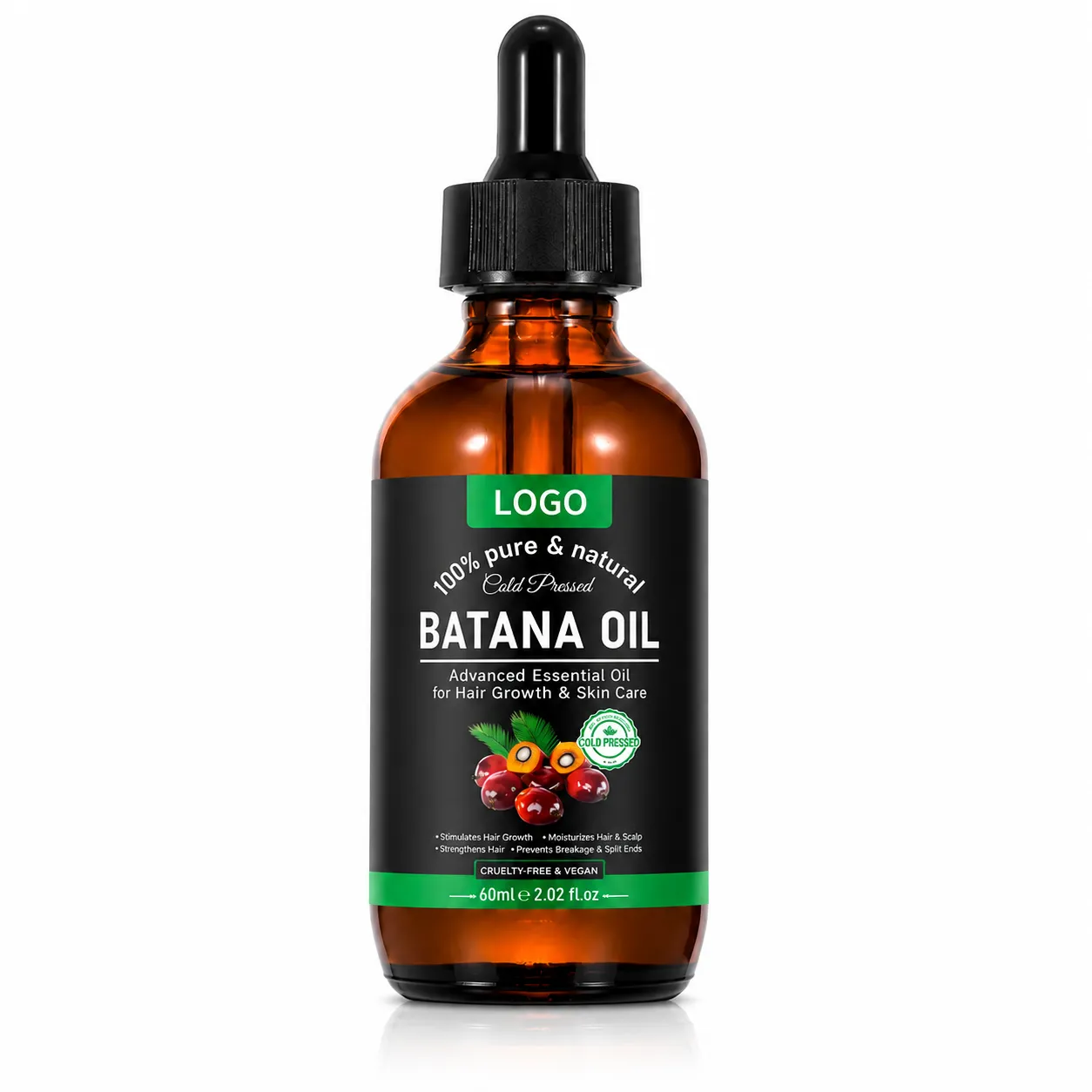 Private Label Batana Oil for Hair Growth Support & Scalp Care – 60ml Cold Pressed Hair & Skin Oil