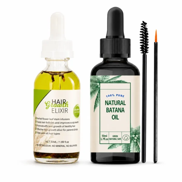 Rosemary Hair Growth Elixir & Natural Batana Oil Set for Scalp Brows Beard – OEM/ODM Custom Formula