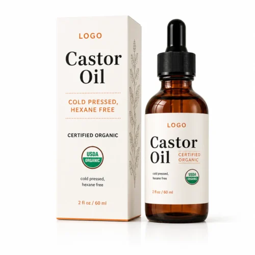 Private Label Organic Castor Oil for Hair Brows Lashes and Skin 60ml