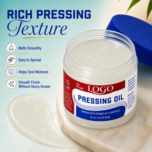 Coconut & Castor Oil Pressing Oil Hair Styling Cream for Smooth Sleek Shine – OEM/ODM Custom Formula