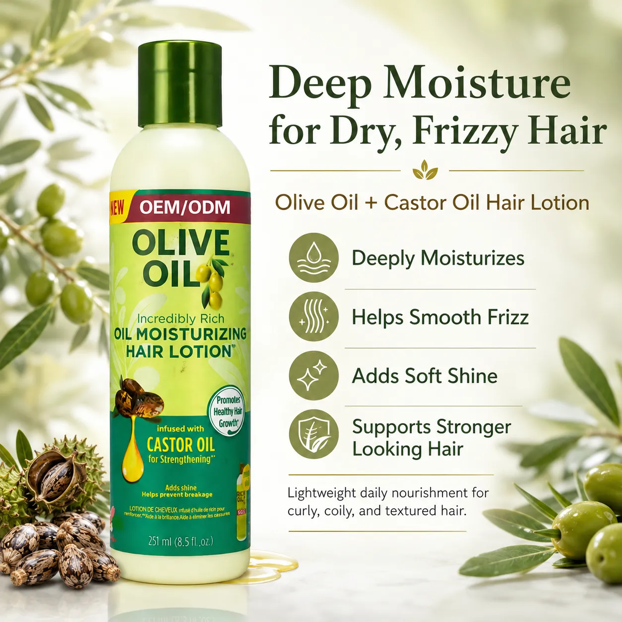 Private Label Olive Oil Hair Lotion Manufacturer