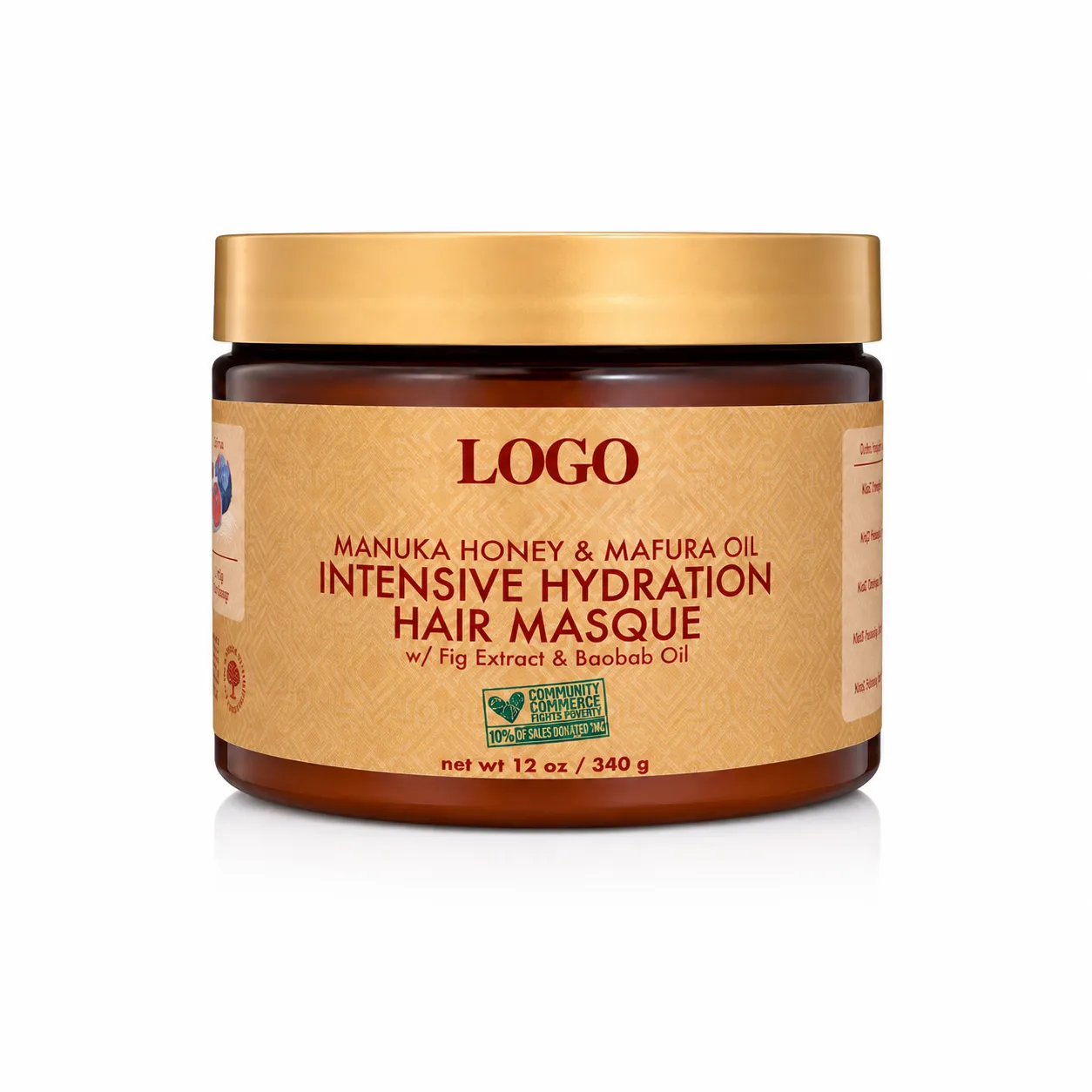 Private Label Manuka Honey Hair Mask 12oz for Dry Curly Hair OEM ODM Manufacturer