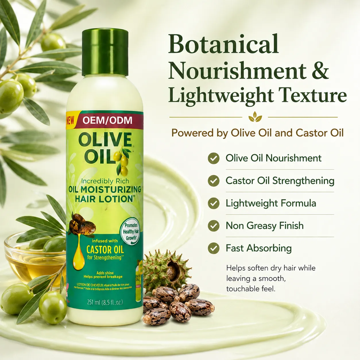 Private Label Olive Oil Hair Lotion Manufacturer