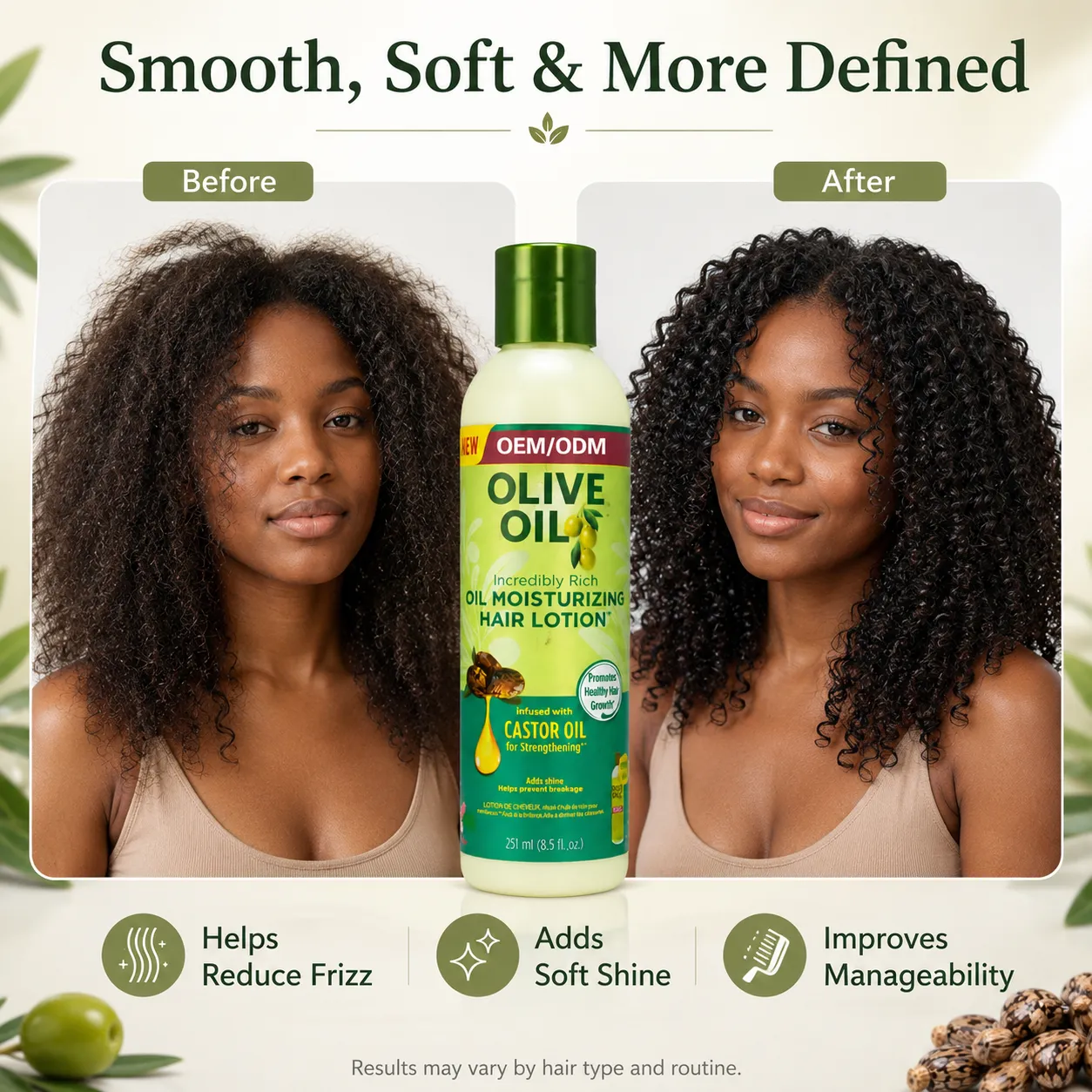 Private Label Olive Oil Hair Lotion Manufacturer