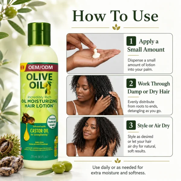Private Label Olive Oil Hair Lotion Manufacturer