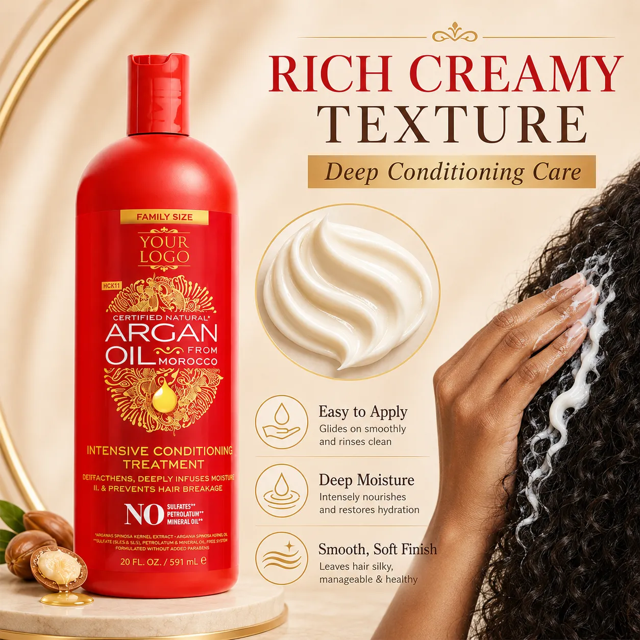 Private Label Argan Oil Conditioning Treatment 20oz Family Size OEM ODM Manufacturer