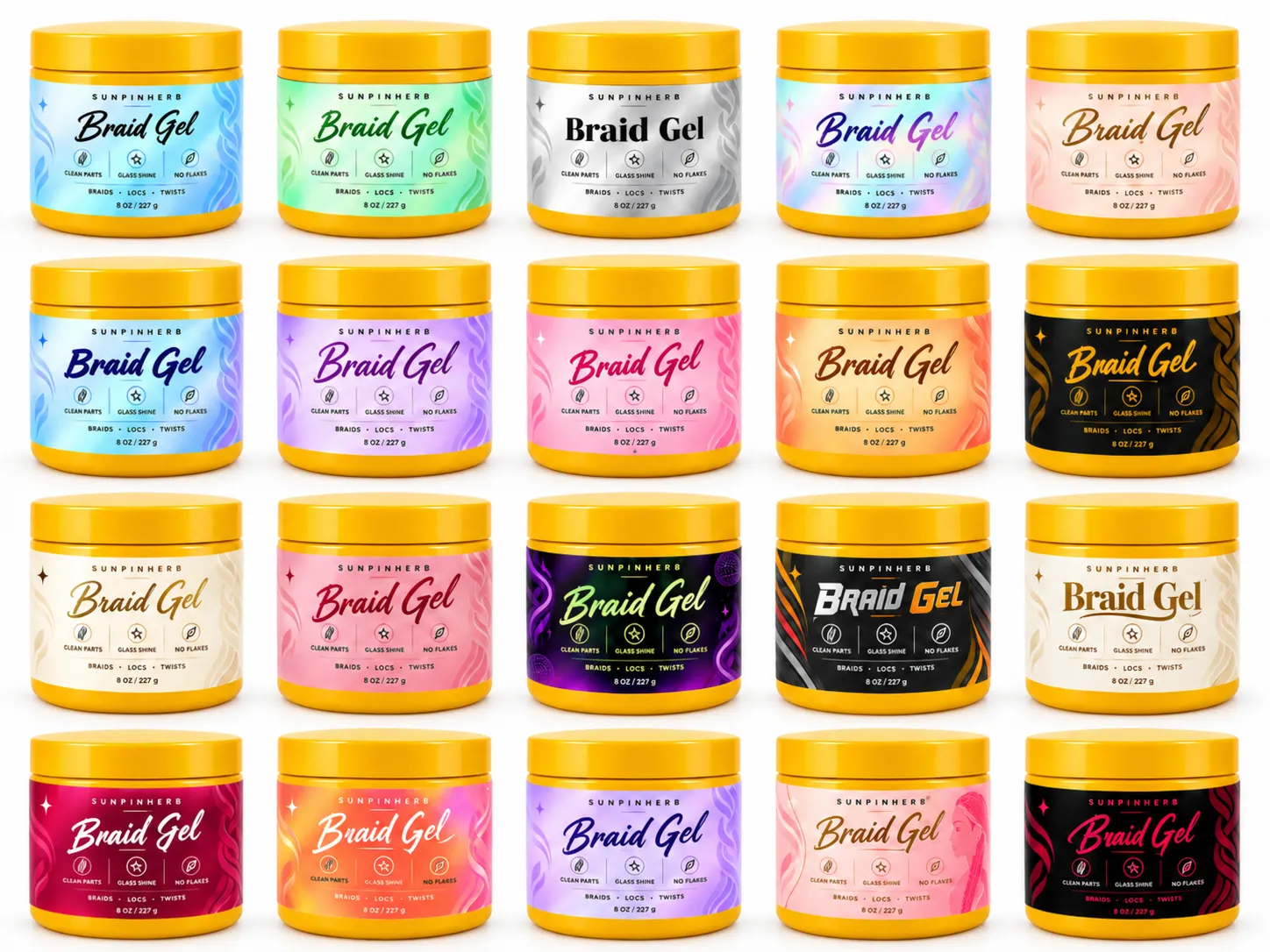 SUNPINHERB Sticker Label design